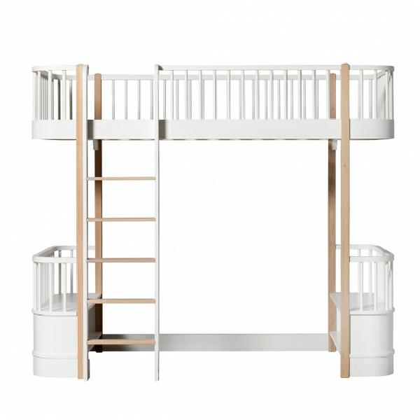 Oliver Furniture Wood Original Hochbett 90x200cm in weiß/Eiche