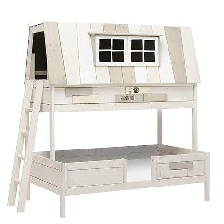 LIFETIME Abenteuerbett Hangout als Etagenbett in 140x200cm - Leiter für oberes Bett seitlich