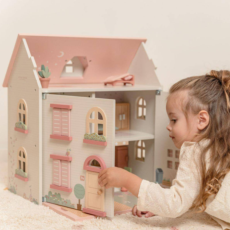 Little Dutch Holzpuppenhaus in weiß/rosa