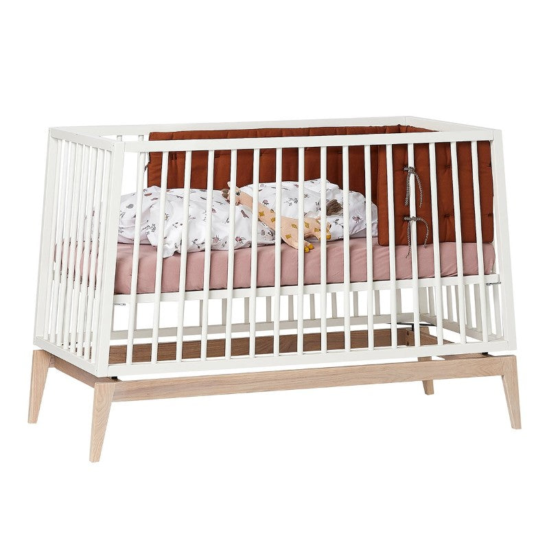 Leander Luna Babybett in Weiß/Eiche 60x120cm