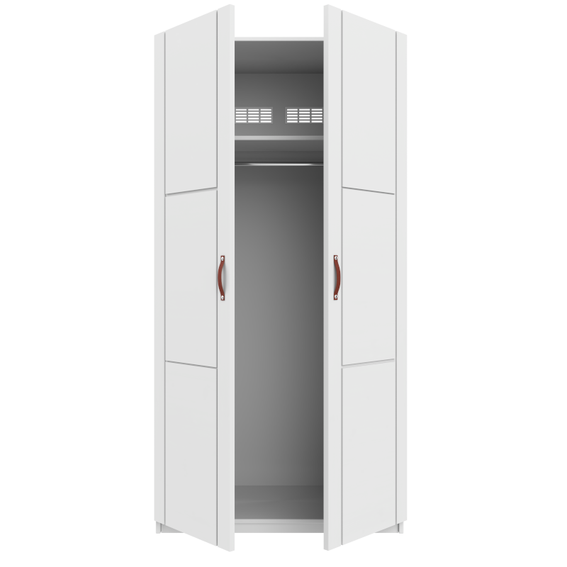 LIFETIME 2-türiger Kleiderschrank in weiß oder white wash - 100x201,5cm - Griffe wählbar