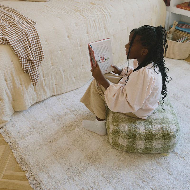 Lorena Canals "Swan Lake" waschbarer Teppich 'Vichy Ivory' in 90x120cm oder 150x180cm