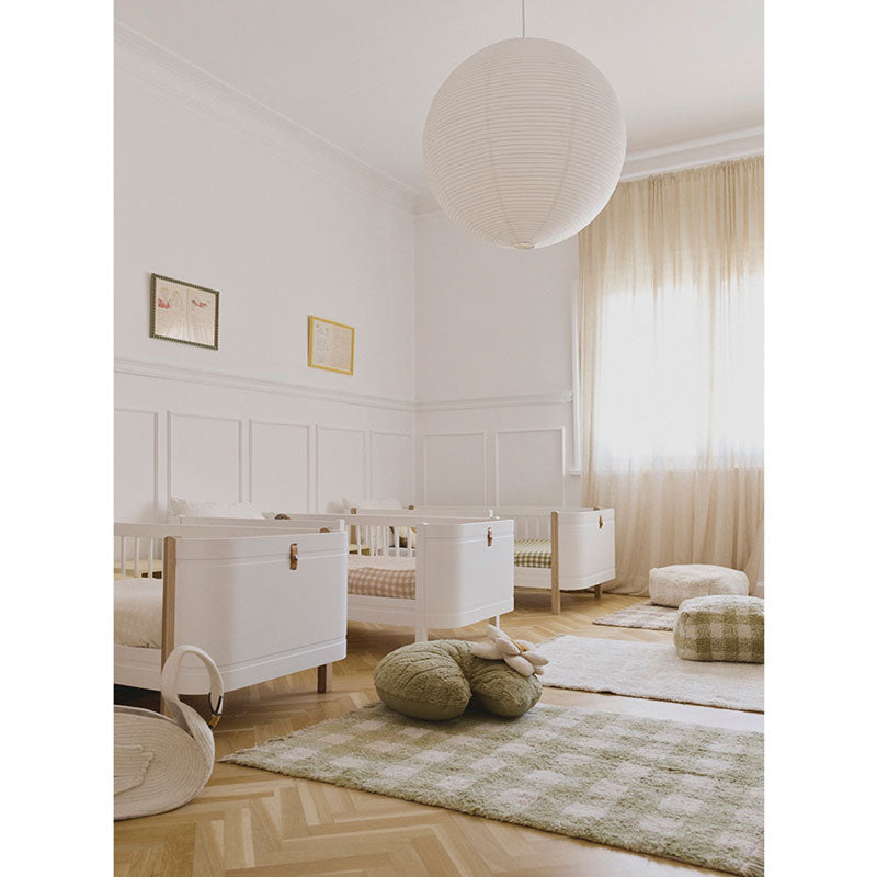 Lorena Canals "Swan Lake" waschbarer Teppich 'Vichy Matcha' in 90x120cm oder 150x180cm