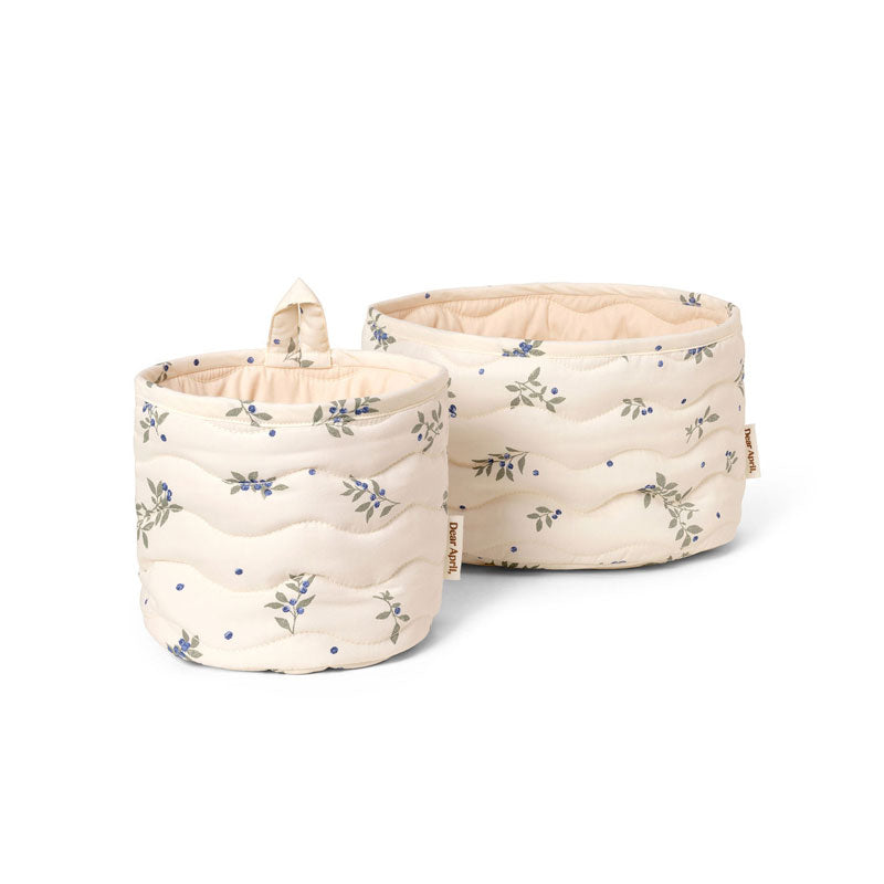Dear April Aufbewahrungskörbe 2er-Set in 'Blueberries' Ø16x17 cm und 20x27x17 cm
