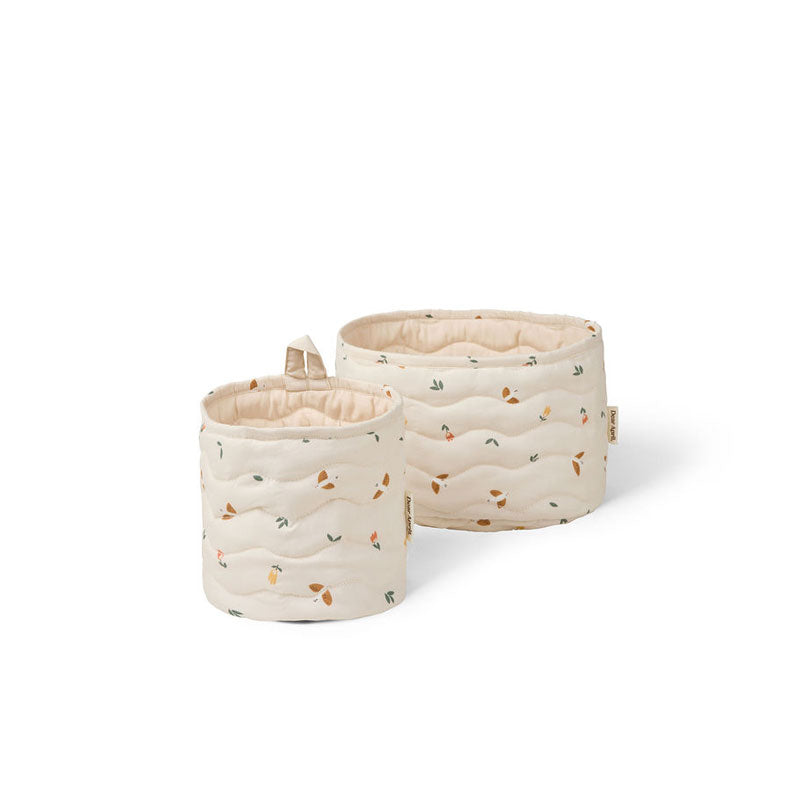 Dear April Aufbewahrungskörbe 2er-Set in 'Songbirds' Ø16x17 cm und 20x27x17 cm