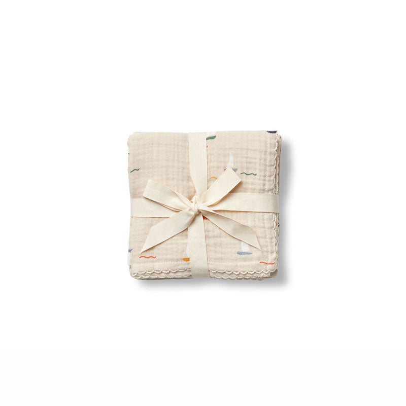 Dear April 3er-Pack Musselintuch 'Pond Boats'