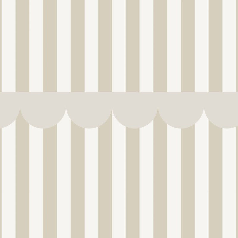 Dekornik Tapete Streifen beige und weiß 50x280cm