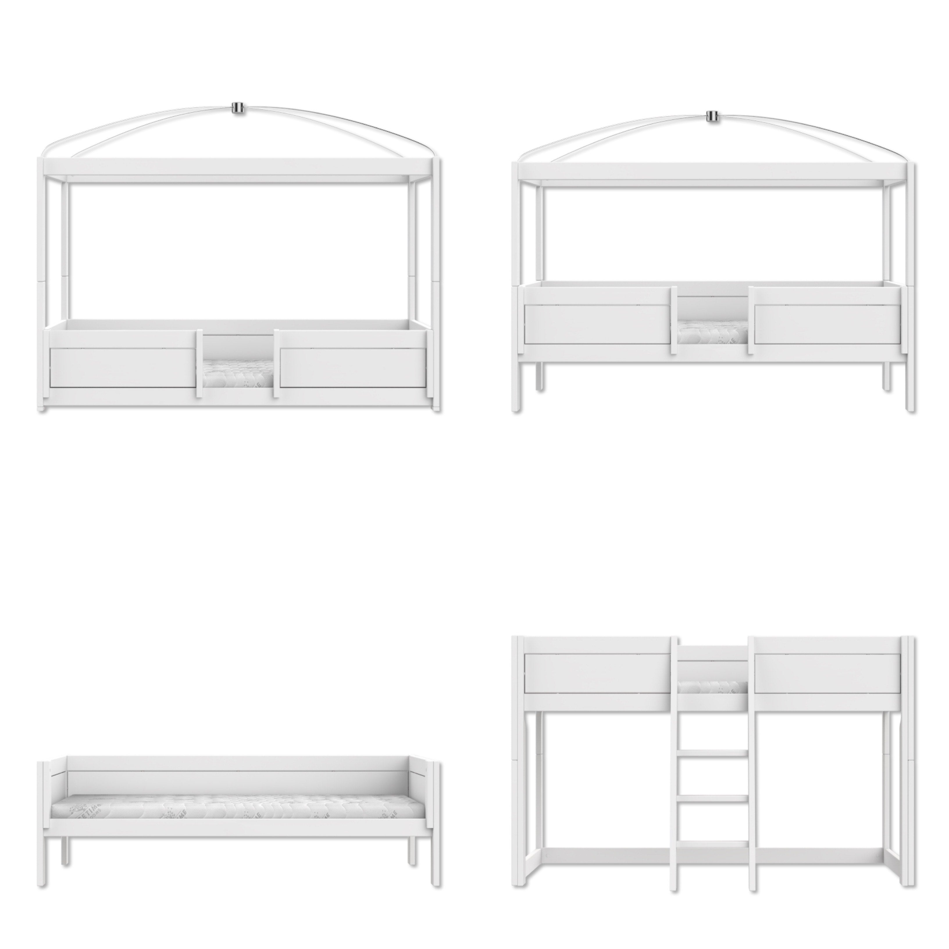 LIFETIME 4-in-1 Hausbett - Bett in weiß oder white wash