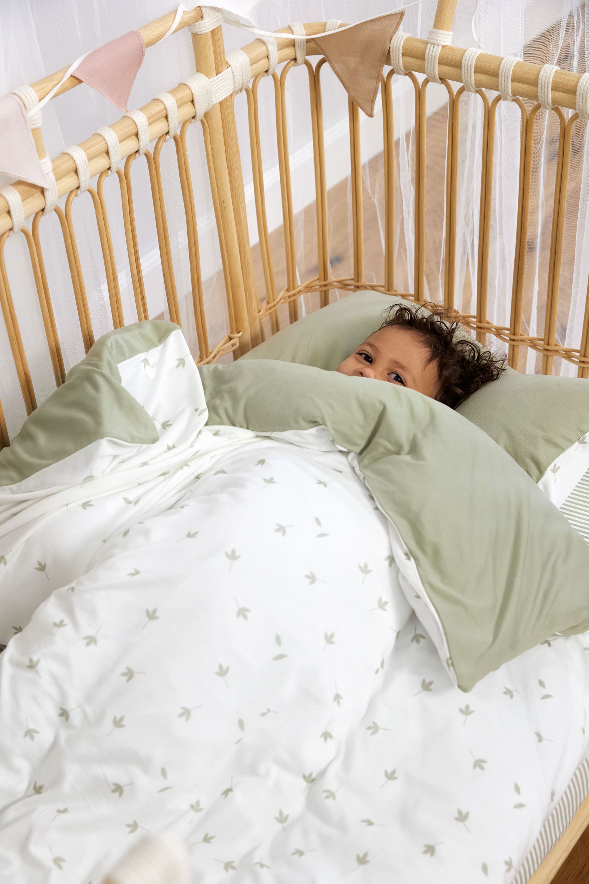 Lässig Kinderbettwäsche beige olive