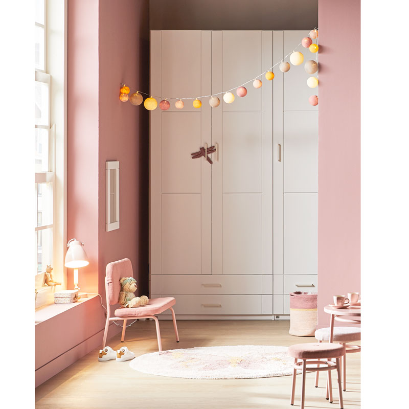 LIFETIME 3-türiger Kleiderschrank mit 4 Schubladen in weiß oder white wash- 150x201,5cm - Griffe wählbar