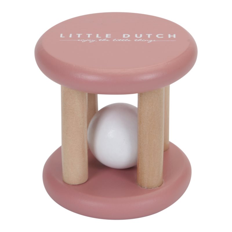 Little Dutch Holzspielzeug Rassel "Wild Flowers" rosa