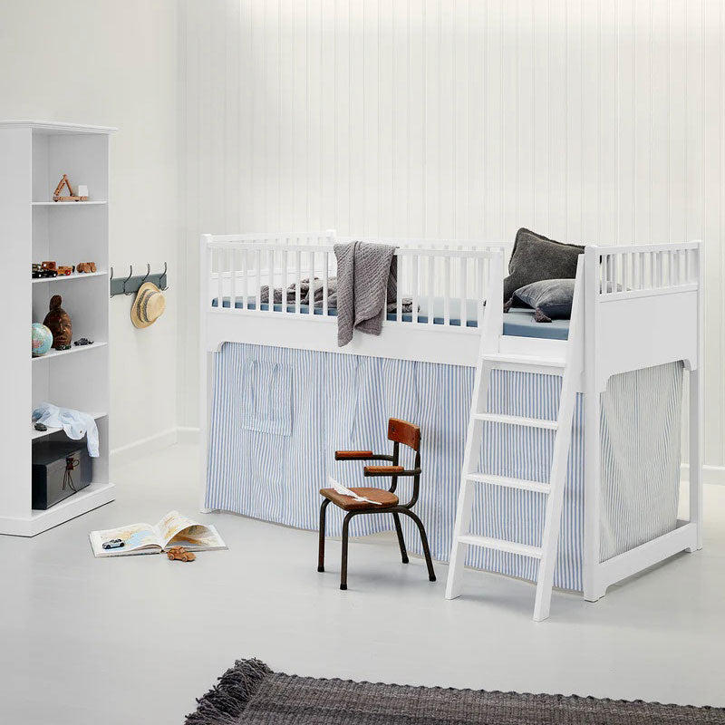 Oliver Furniture Vorhangset hellblau gestreift für halbhohes Bett Seaside Collection