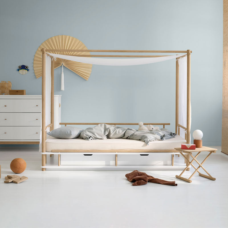 Oliver Furniture Wood Kommode 3 Schubladen in weiß/Eiche