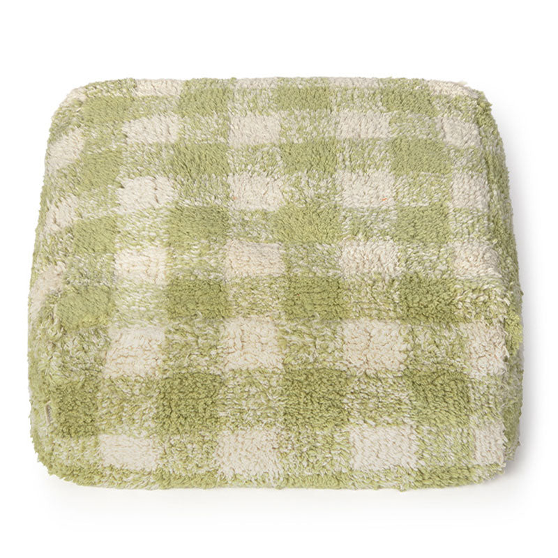 Lorena Canals "Swan Lake" Pouf "Vichy Matcha" 40x40x20cm