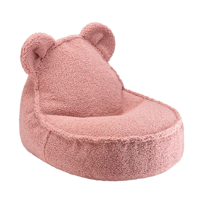 Wigiwama kleiner Sitzsack Bär aus Teddy-Stoff in 'Guava', 70x60cm