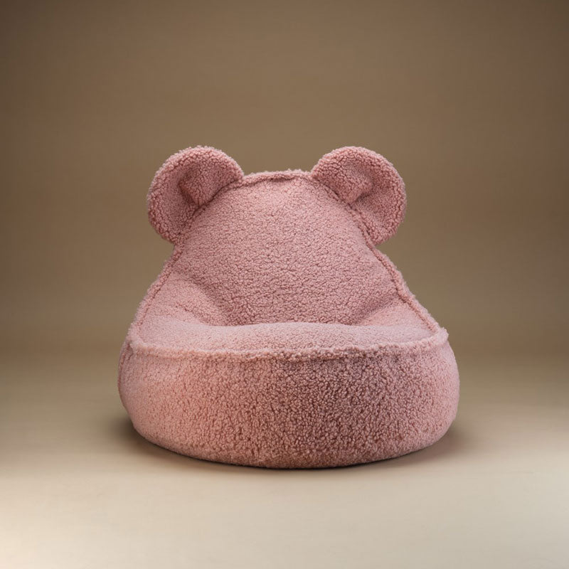Wigiwama kleiner Sitzsack Bär aus Teddy-Stoff in 'Guava', 70x60cm