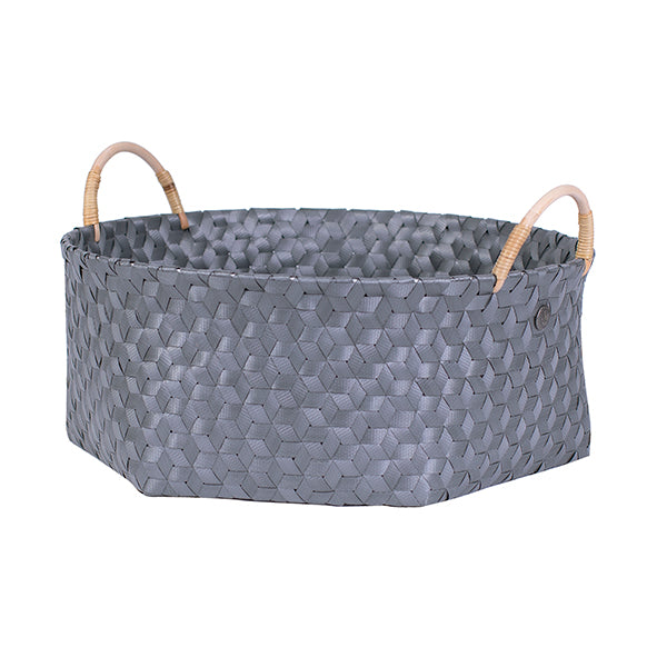 Handed By Dimensional - flacher Aufbewahrungskorb mit Henkel 18x45x45cm in dark grey