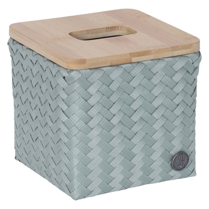 Handed By Top Fit - Aufbewahrungskorb 'Square' mit Holzdeckel 14x15x15 cm in eucalyptus