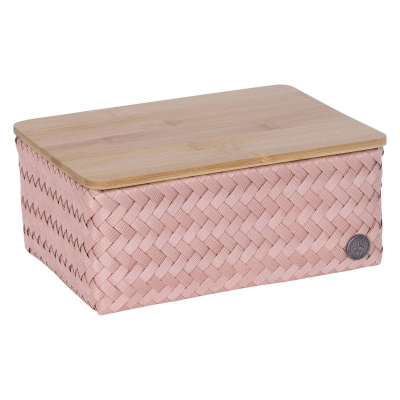 Handed By Top Fit - Aufbewahrungskorb 'Medium High' mit Holzdeckel 11x24x18 cm in copper blush