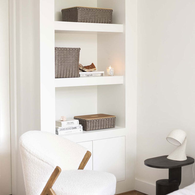 Handed By Grand - Aufbewahrungskorb 'Optimum' mit Holzdeckel 17x44x31 cm in taupe