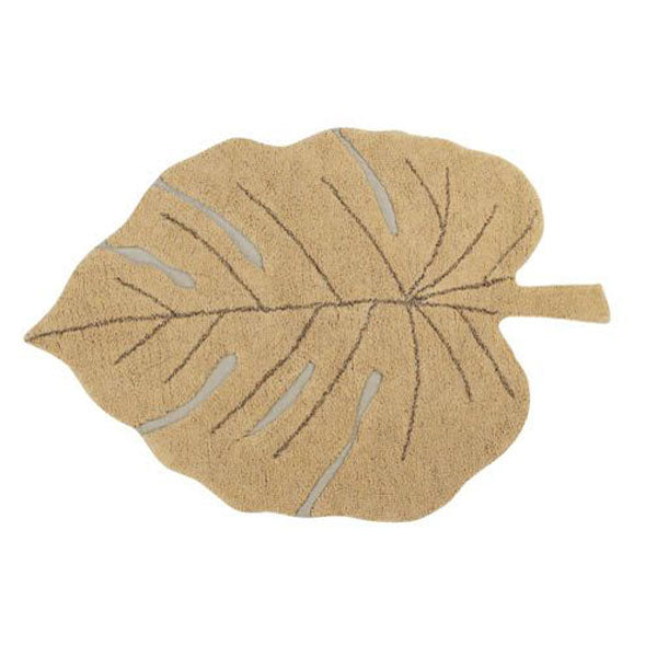 Lorena Canals waschbarer Teppich 'Monstera Leaf' in gelb 120x180cm