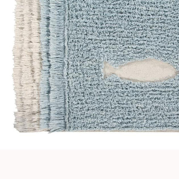 Lorena Canals waschbarer Teppich 'Ocean Shore' in hellblau/ 120x190cm