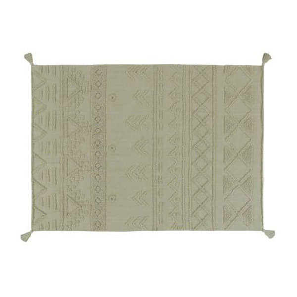 Lorena Canals waschbarer Teppich 'Tribu' in olive 140x200cm