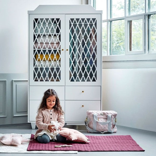 Cam Cam nostalgischer Kleiderschrank 'Harlequin' in weiß - 105x175cm