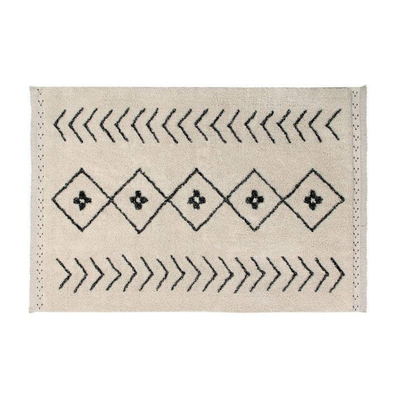 Lorena Canals waschbarer Teppich 'Berber Rhombs' in natur/ schwarz 140x210cm