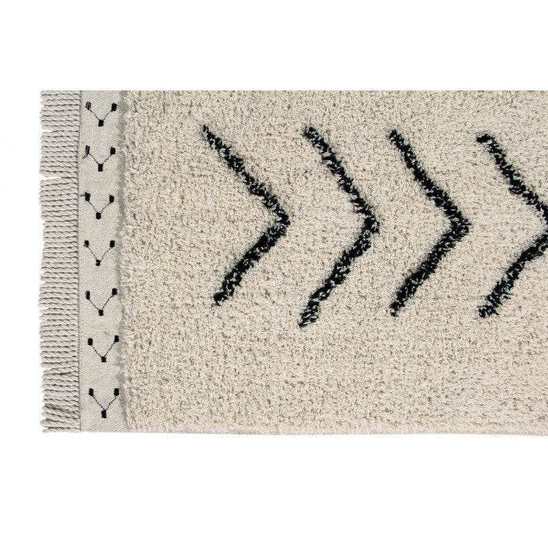 Lorena Canals waschbarer Teppich 'Berber Rhombs' in natur/ schwarz 140x210cm