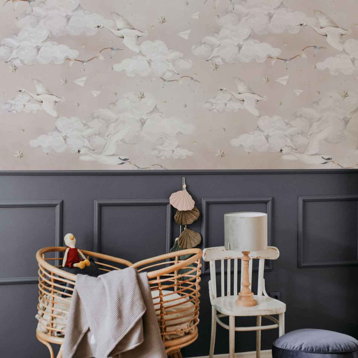 Dekornik Tapete magische Schwäne in rosa 100x280cm