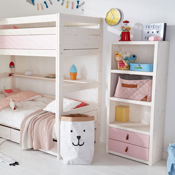 LIFETIME Schubladenset für Regal in white wash mit Kreidetafel Druck - Griffe separat