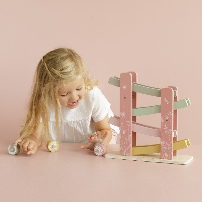 Little Dutch Holzspielzeug Rollbahn rosa