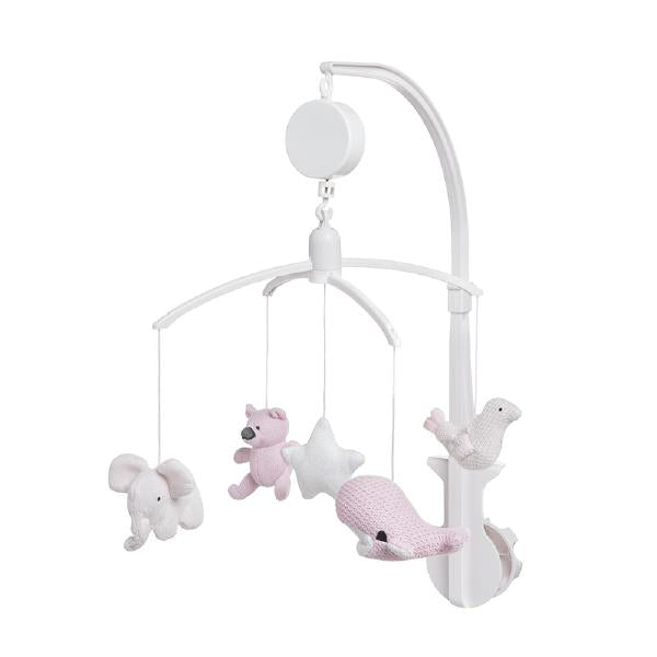 Baby's Only Musik-Mobile in klassisch rosa-babyrosa-weiß mit Gestell