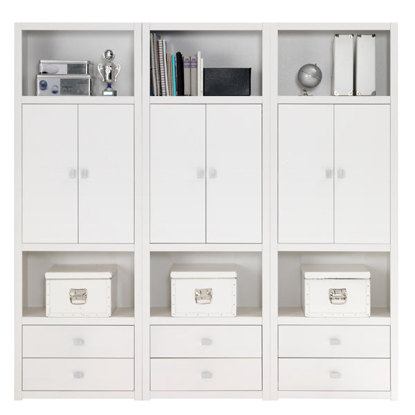 LIFETIME Schubladenset für Regal in white wash mit Kreidetafel Druck - Griffe separat