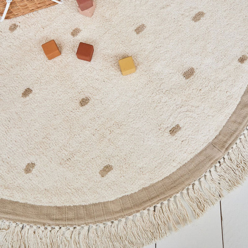 Tapis Petit runder Baumwollteppich 'Puck Dots' ca. Ø 130cm