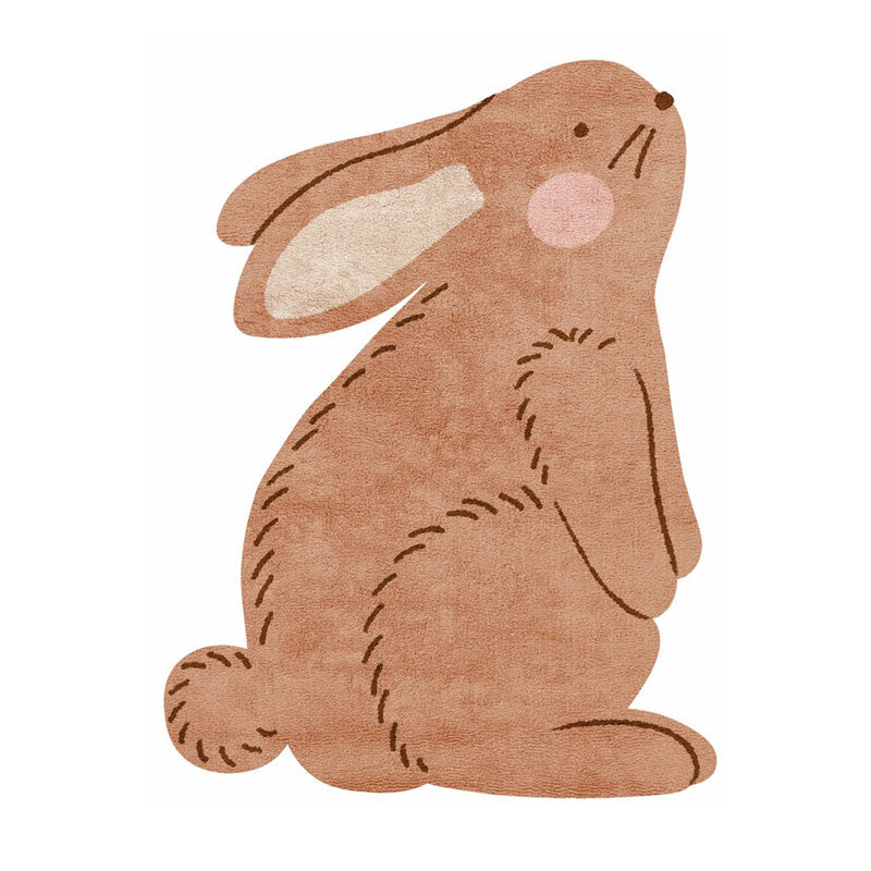 Tapis Petit runder Baumwollteppich 'Bunny' ca. 100x120cm