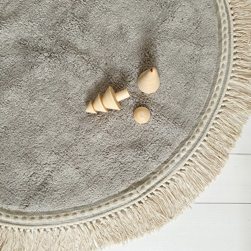 Tapis Petit runder Baumwollteppich 'Lily' in grau ca. Ø 110cm
