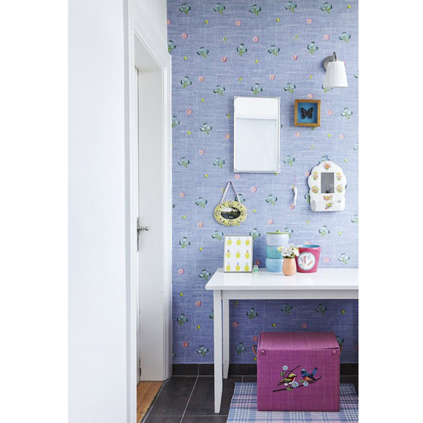 Eijffinger Rice "Everyday Magic" Tapete Raffia look blau