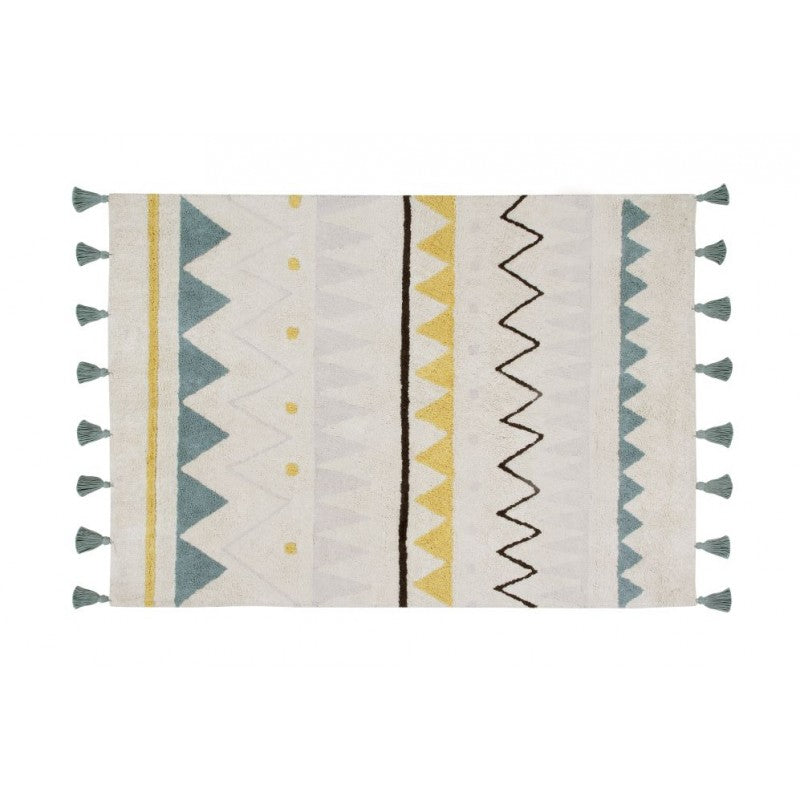 Lorena Canals waschbarer Teppich 'Azteca' in vintage blue 140x200cm
