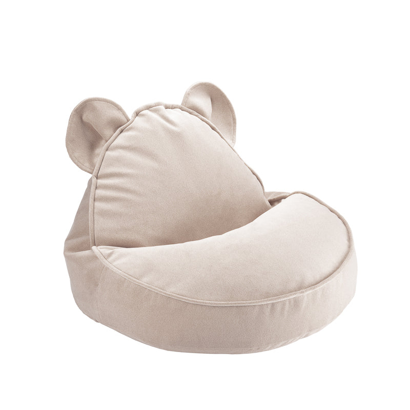 Wigiwama kleiner Sitzsack Bär aus Samt in 'Dusty Beige', 70x60cm