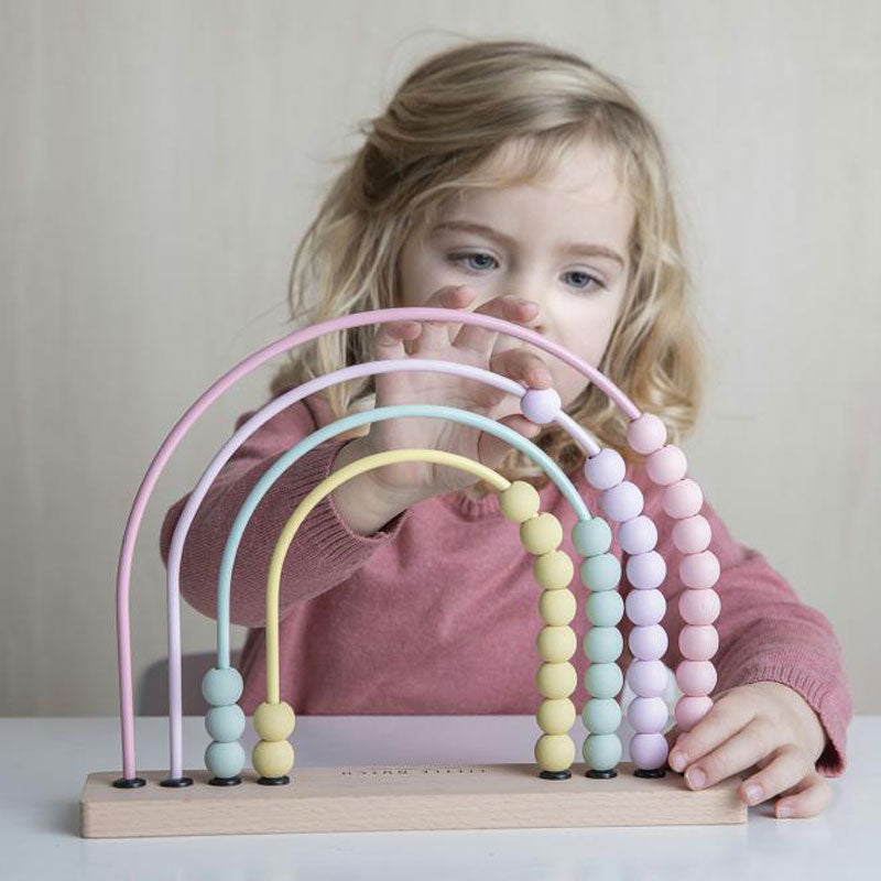 Little Dutch Holzspielzeug Motorik-Regenbogen Abakus pink