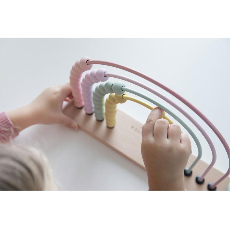 Little Dutch Holzspielzeug Motorik-Regenbogen Abakus pink