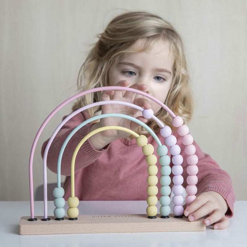 Little Dutch Holzspielzeug Motorik-Regenbogen Abakus pink