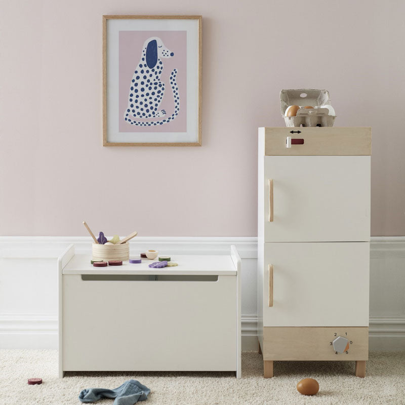 Kids Concept Kühl- und Gefrierschrank aus Holz in natur/weiß ca. H 73cm