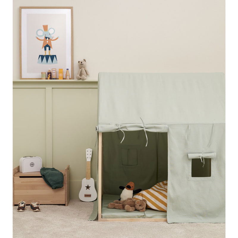 Kids Concept Spielhaus mit Stoffhimmel in hellgrün ca. 110x124cm