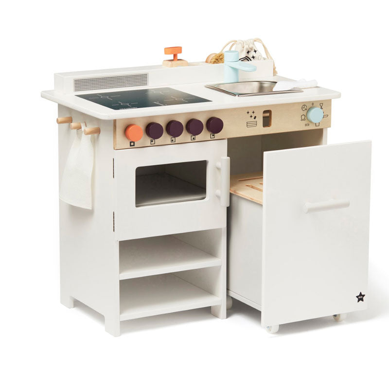 Kids Concept Spielküche mit Geschirrspüler aus Holz in weiß ca. H 50cm
