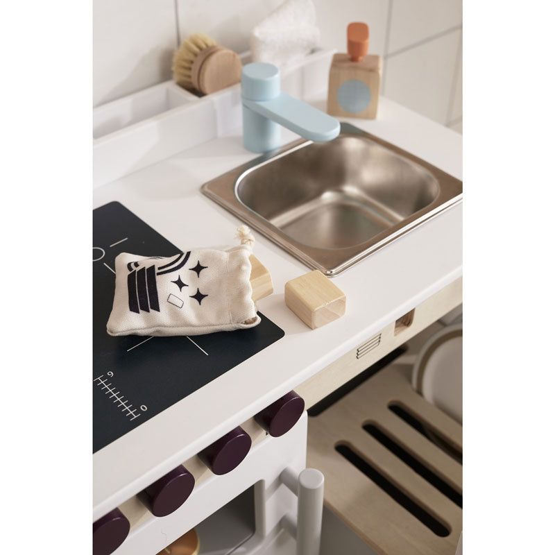 Kids Concept Spielküche mit Geschirrspüler aus Holz in weiß ca. H 50cm