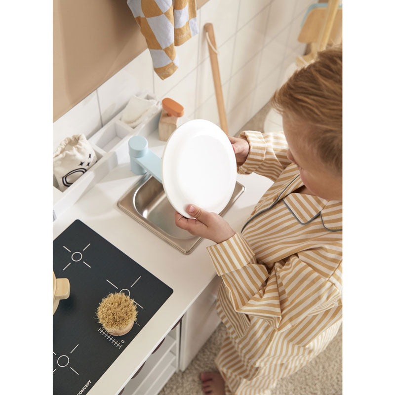 Kids Concept Spielküche mit Geschirrspüler aus Holz in weiß ca. H 50cm