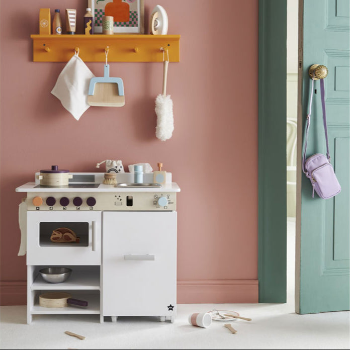 Kids Concept Spielküche mit Geschirrspüler aus Holz in weiß ca. H 50cm